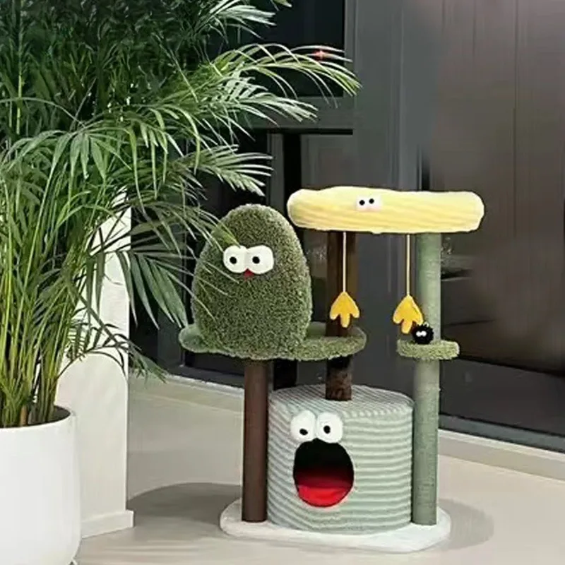 big monster cat climbing frame green scratching post  villa nest cat scratching post integrated cat villa