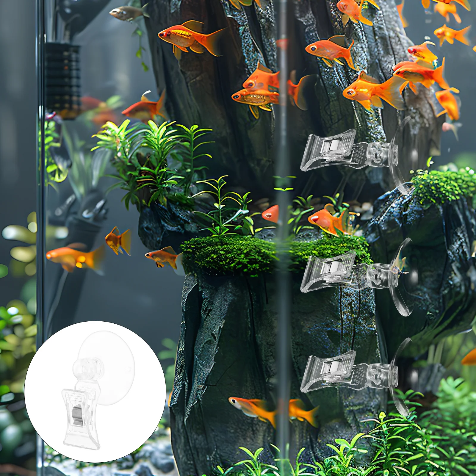 

3pcs Aquarium Feeding Clip For Fish Tank Feed Holder Suction Cup Veggie Seaweed Feeding Tool Underwater Adjustable Depth