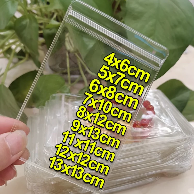 

10/200Pcs Transparent PVC Jewelry Pouches Zip Storage Bag for Earring Necklace Jewelry Anti-Oxidation Display Packaging Bags