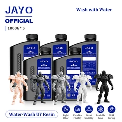 JAYO Water Washable 3D Resin 5pcs/set 3D Printer Resin 405nm UV Standard Rapid Photopolymer Resin for LCD/DLP/SLA 3D Printer