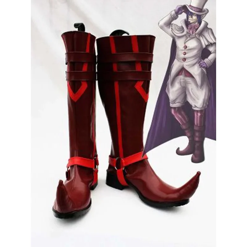 

Синий экзорцист Ao no Exorcist Mephisto Pheles, красные туфли для косплея, ботинки для взрослых, мужские ботинки для косплея на Хэллоуин, индивидуальный заказ