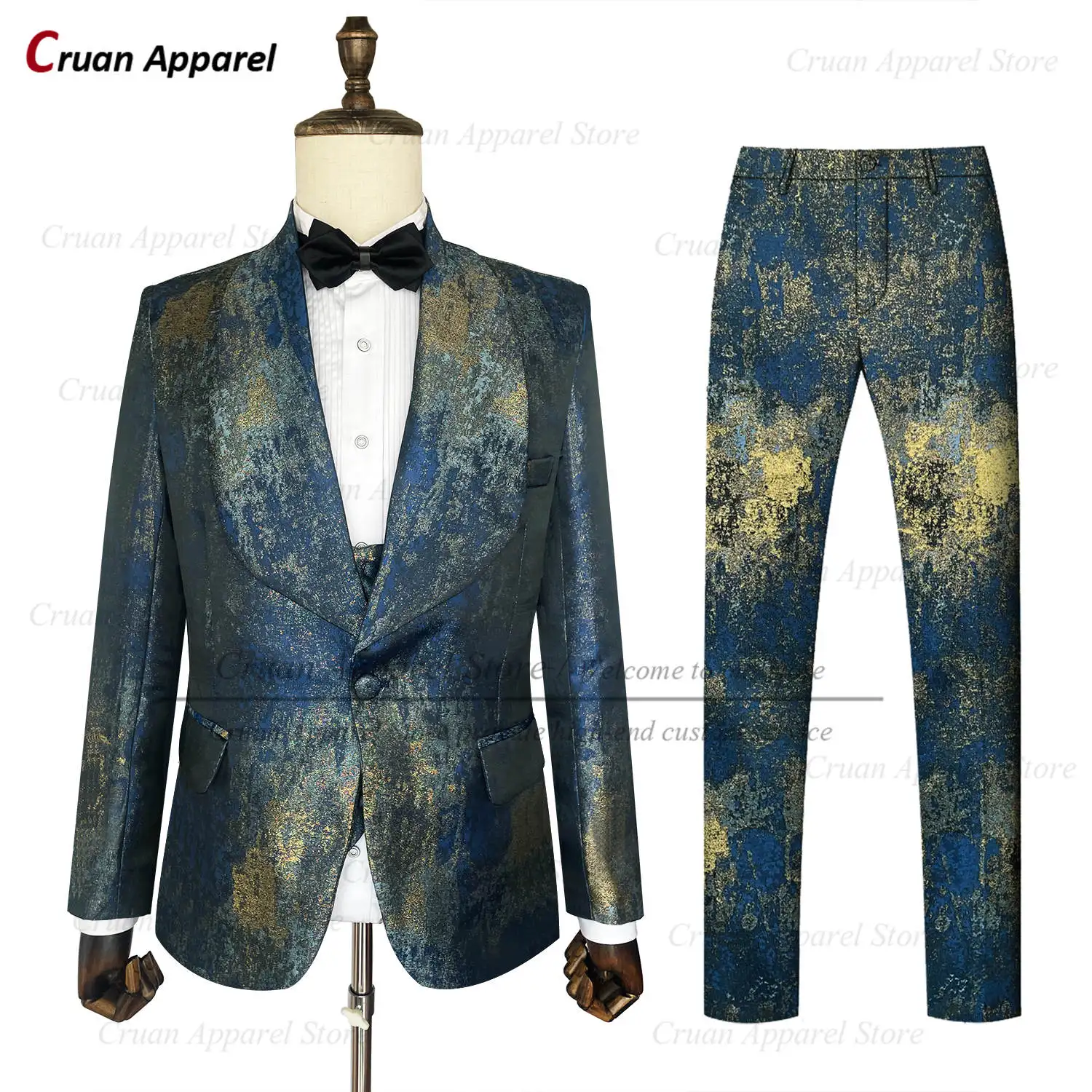 Luxury Suit Sets For Men Wedding Banquet Groomsman Fashion Outfits Formal Party Tailor-made High Quality Blazer Vest Pants 3 Pcs