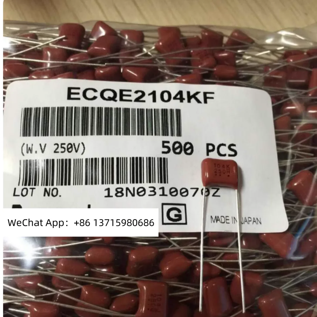 50pcs  CBB capacitor 104J 250V, pin length 7.5MM, ECQE, 0.1uF, 250V, 100N 250V original