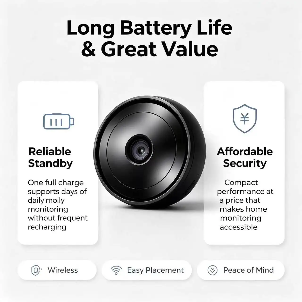 Tiny Mini WiFi Security Nanny Camera 4K HD Recording, Infrared Night Vision Cam with Motion Sensor Alert Notification, Two‑Way Audio, Smartphone Remote Access Video Playback, Wireless Portable Small Surveillance Cam for Home Pet Baby Office Apartment Indo