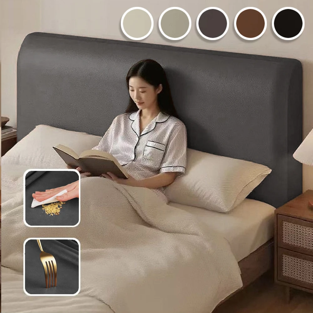

1PC Leather Headboard Cover Triple Protection for Headboard Water-proof Scratch-resistant Oil-proof Headboard Cover for Bedroom