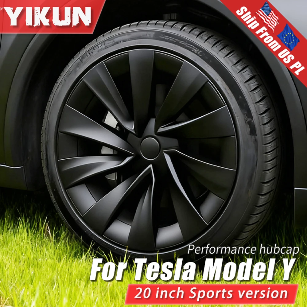 

YIKUN 4PCS Hub Caps for Tesla Model Y Juniper 20-Inch Wheel Cover Performance Helix 2.0 Wheels hubcap Full Rim Accessories 2025