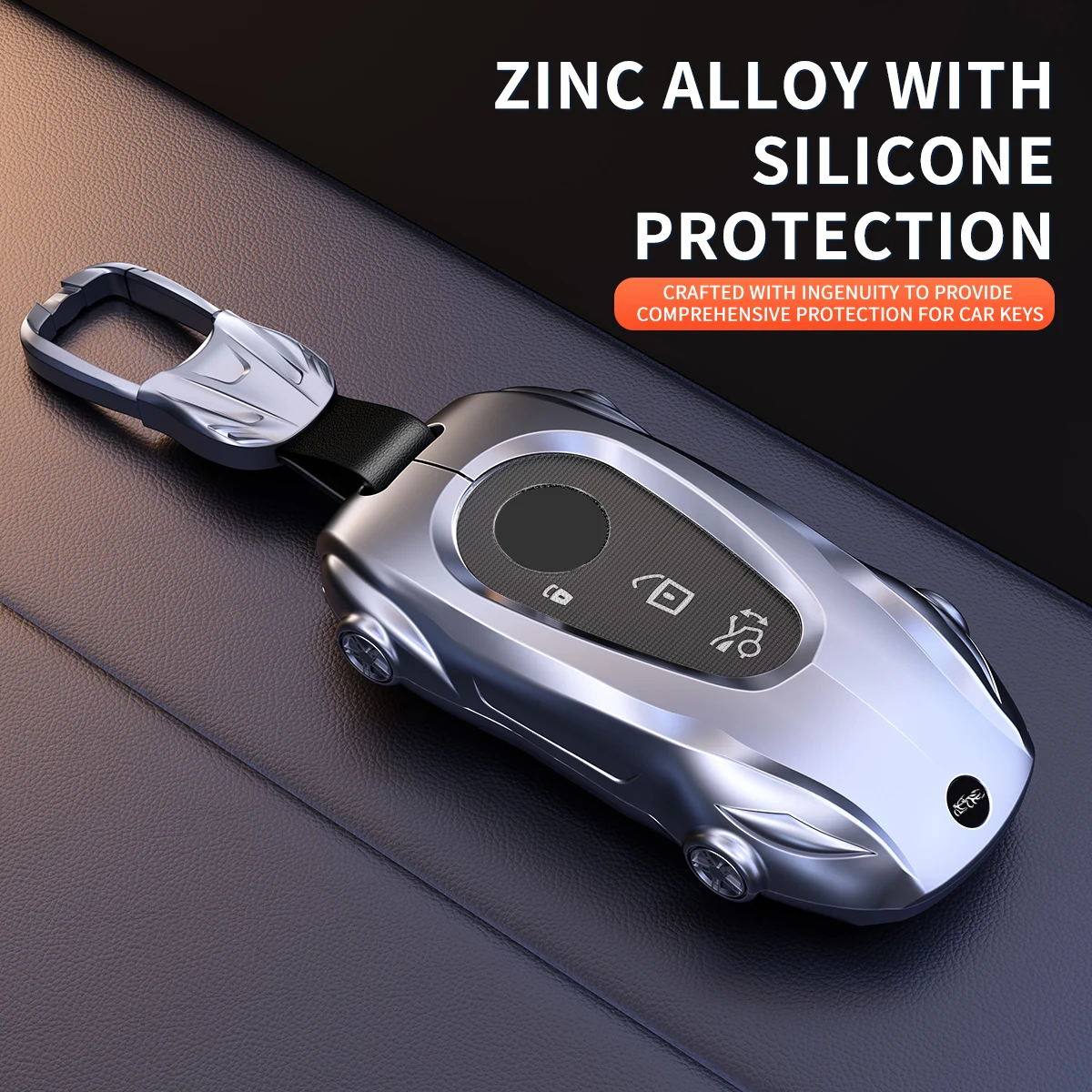 Supercar Shape Zinc Alloy Car Key Case for Toyota Camry RAV4 Highlander Prado Corolla Smart Key Cover With wristband accessory