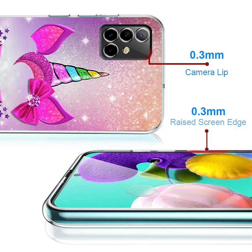 Pink Unicorn Rainbow Phone Case For Samsung Galaxy A15 A14 A13 A12 A55 A54 A53 A52 A35 A34 A33 A32 A25 A24 A23 A22 A05S A04S A03