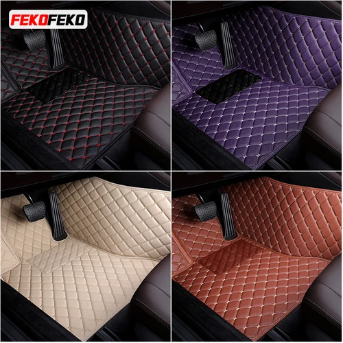 여성용 프리미엄 두꺼운 플러시 전면 및 후면 카펫, 다크 퍼플 로즈 물방울 디자인, 전천후 자동차 바닥 매트 