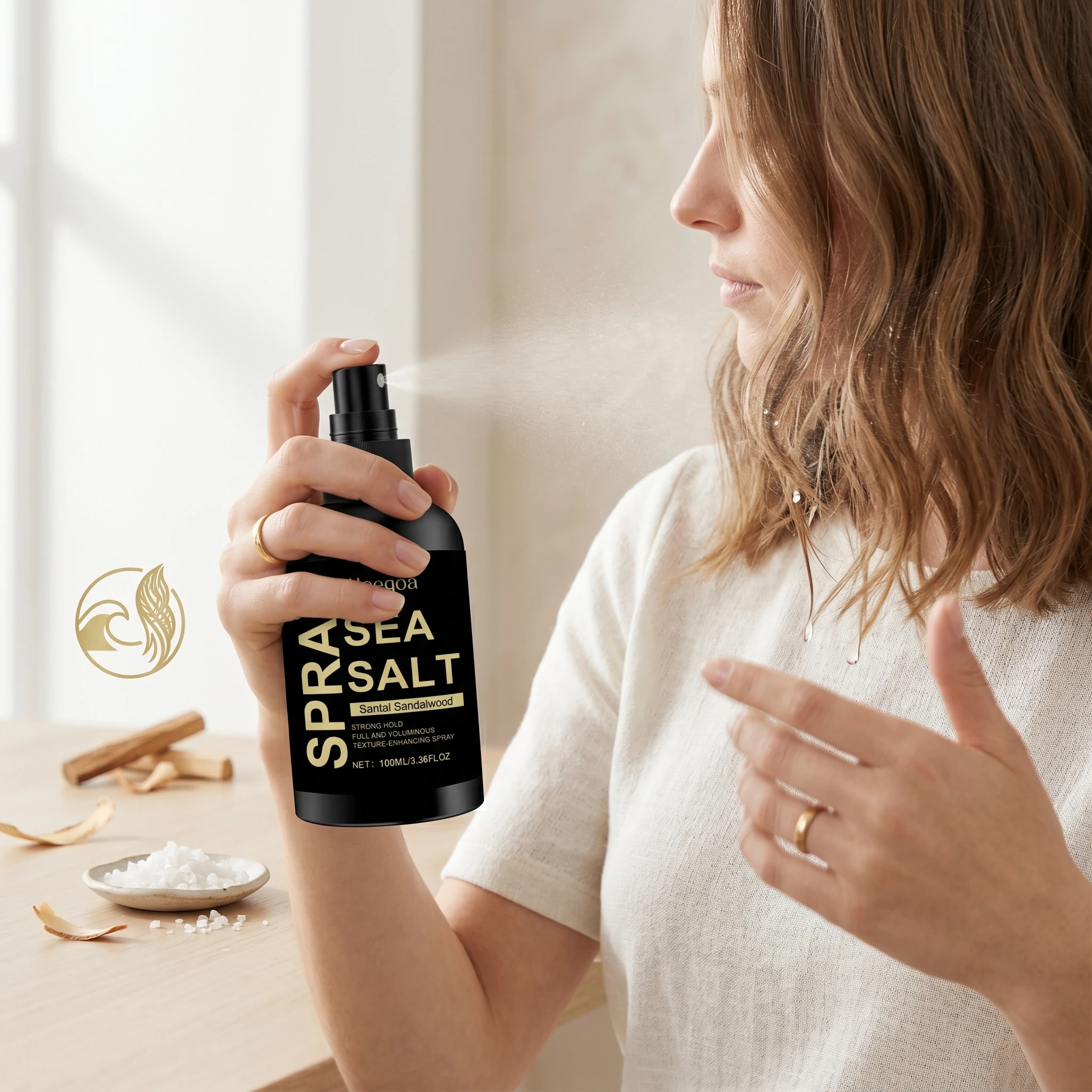 Meersalz-Styling-Spray: Gegen Frizz, für Fixierung und Volumen – für hochwertige, flauschige Locken und Textur am Kopfoberteil – Detail 5