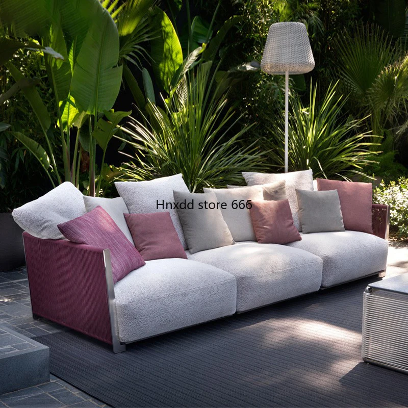 Living room sunscreen waterproof courtyard terrace outdoor lazy rattan art furniture combination