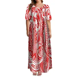 New Summer Women's Dress Loose Casual Maxi Custom Polynesian Vintage Tribal Style High Quality Dress Party Dress