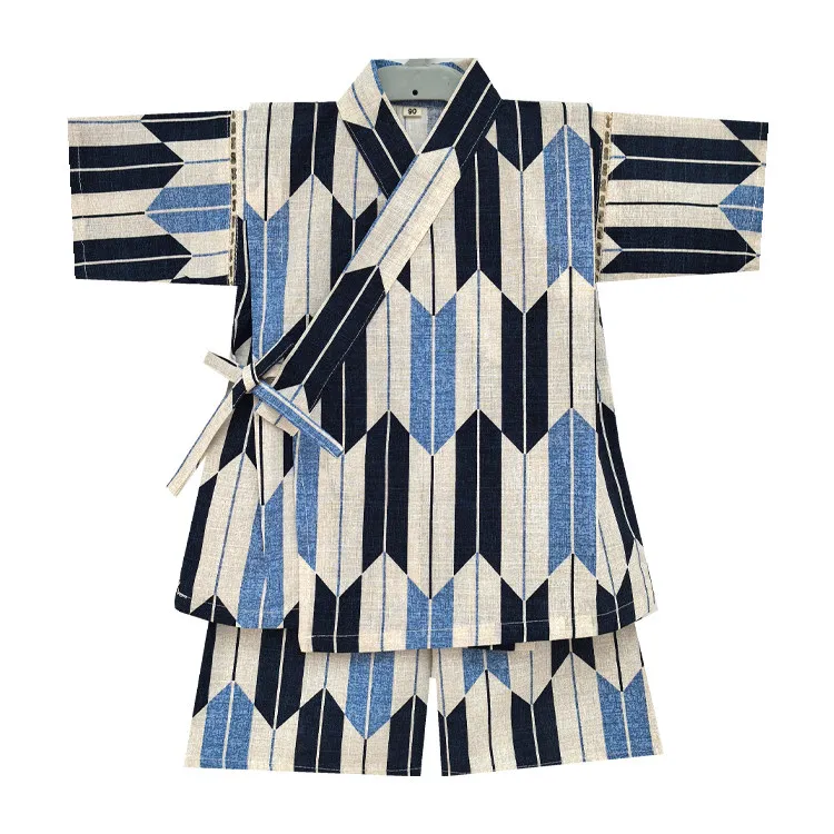 2026 Japaneses Style Yukata Parent Child Kimono Children Printed Pajamas Air Conditioning Pure Cotton Home Kimono ZF424
