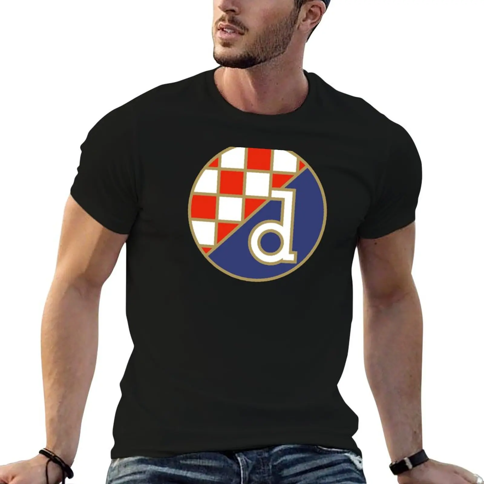 

GNK Dinamo Croatian man plain for t cotton T-Shirt Football t-shirt package man Zagreb funny Logo black shirts