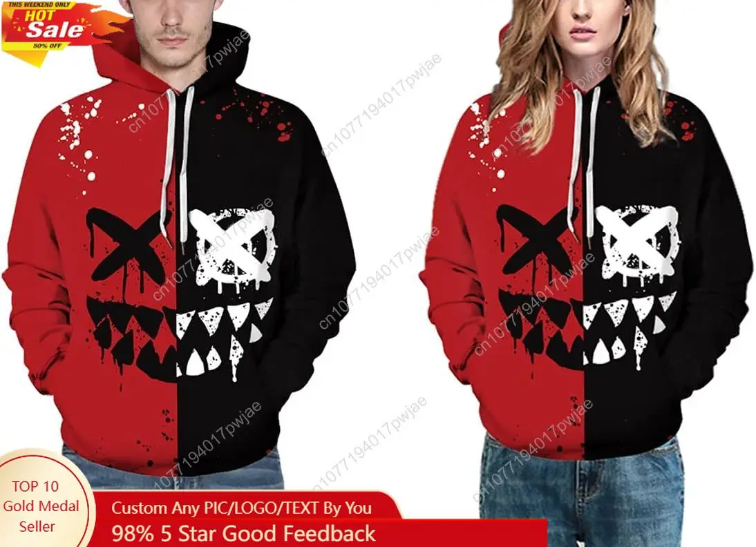 

Chaos World Men's Novelty Hoodie Long Sleeves 3D Funny Graphic Print Sweatshirt Pullover