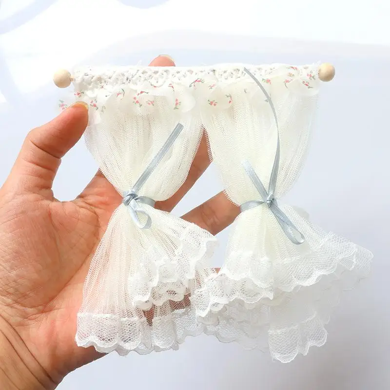 1/12 tende in pizzo per casa delle bambole modello casa delle bambole camera da letto soggiorno decorazione accessori per mobili per casa delle bambole decorazione micro scena