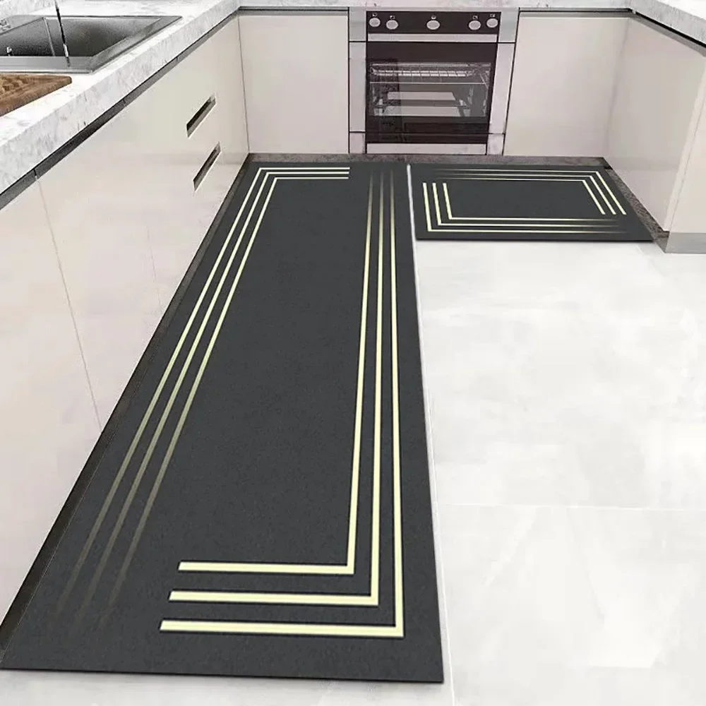 Kitchen Floor Mat Waterproof Pvc Carpet Long Mats Non-slip Oil-proof Leather Home Decoration Luxury Rug Alfombra De Cocina 주방 깔개