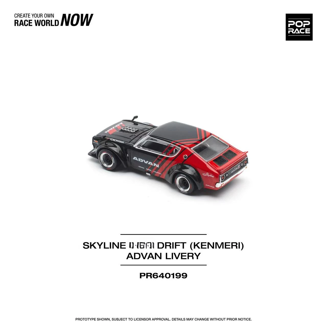 **Pre-order **Xcartoys X POPRACE 1:64 SKYLINE DRIFT (KENMERI) - ADVAN LIVERY Model car