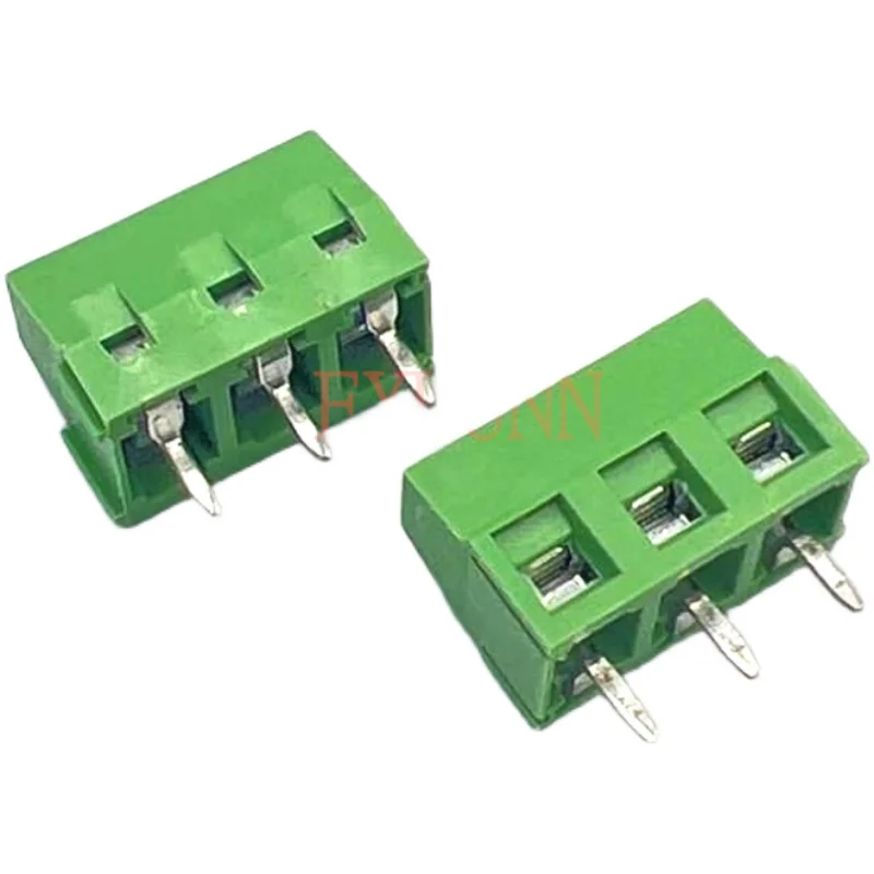 100pcs screw-type PCB terminal EX/KF127-2P 3P can splice the green terminal of the terminal with a foot distance of 5.0mm