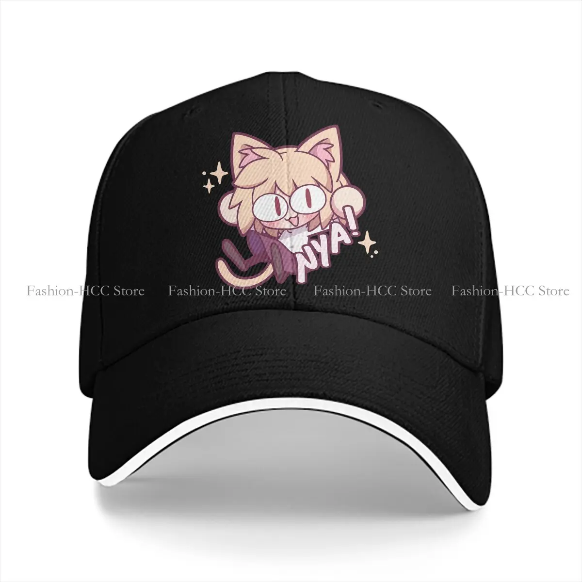 Washed Men's Baseball Cap Nya Chibi Trucker Snapback Caps Dad Hat Neco Arc NECOARC Cat