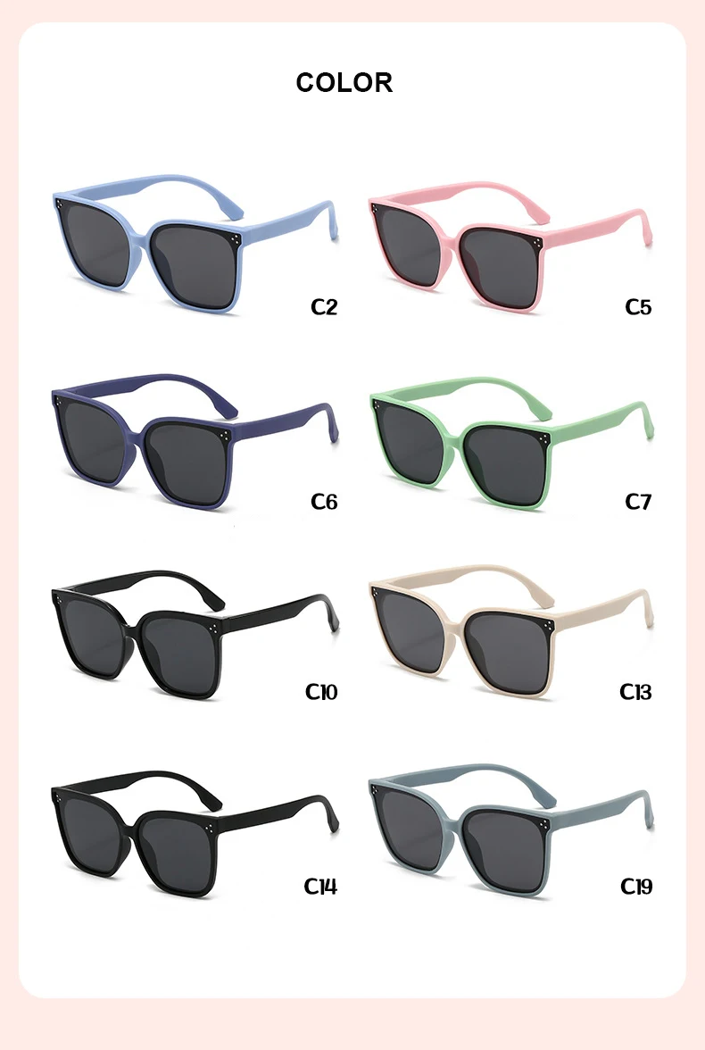 Kindersonnenbrille, großer Rahmen, modischer Sonnenschutz, Anti-Ultraviolett-Silikon, polarisierte Kinderbrille 23048 23048 – Detail 9