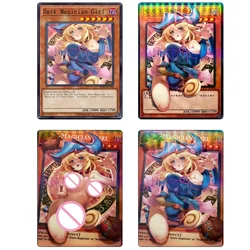 ¡Yu-gi-oh Anime casero Diy! Black Magician Girl Character Rare Collection Flash Card, juego de mesa de dibujos animados, juguetes, regalo de Navidad