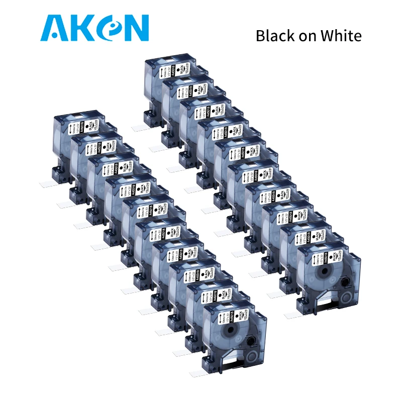 

1-20pk Adhesive Aminted Ribbons Tapes Compatible for Dymo D1 12mm 45013 Black on White for Dymo Labeller LM160 LM280P Printer