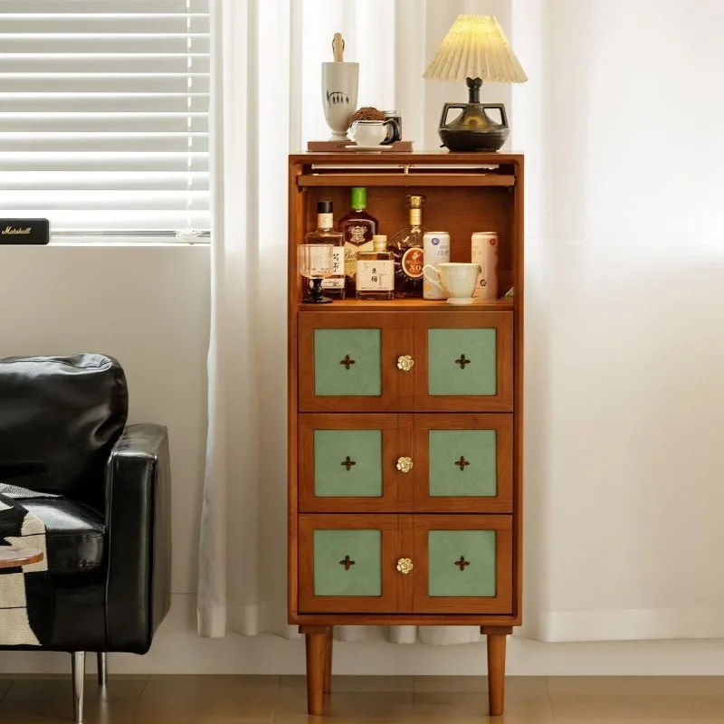 American cherry wood solid wood bucket cabinet, living room sofa side cabinet, small side cabinet next to TV cabinet