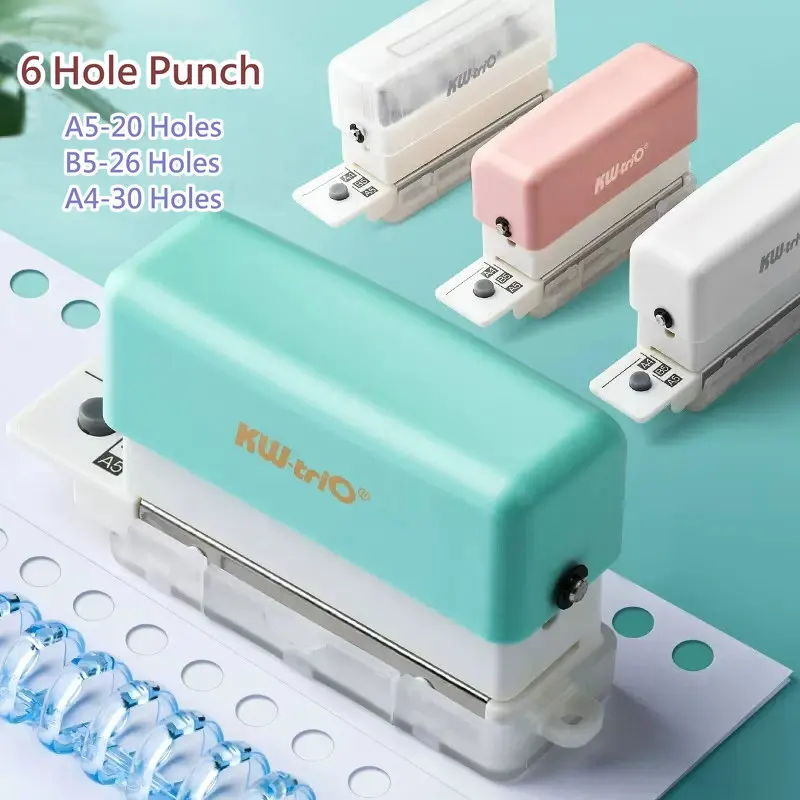 Multifunction 6 Hole Punching Machine For A5-20,B5-26,A4-30 Hole Punch Paper Punchers For Office Binding