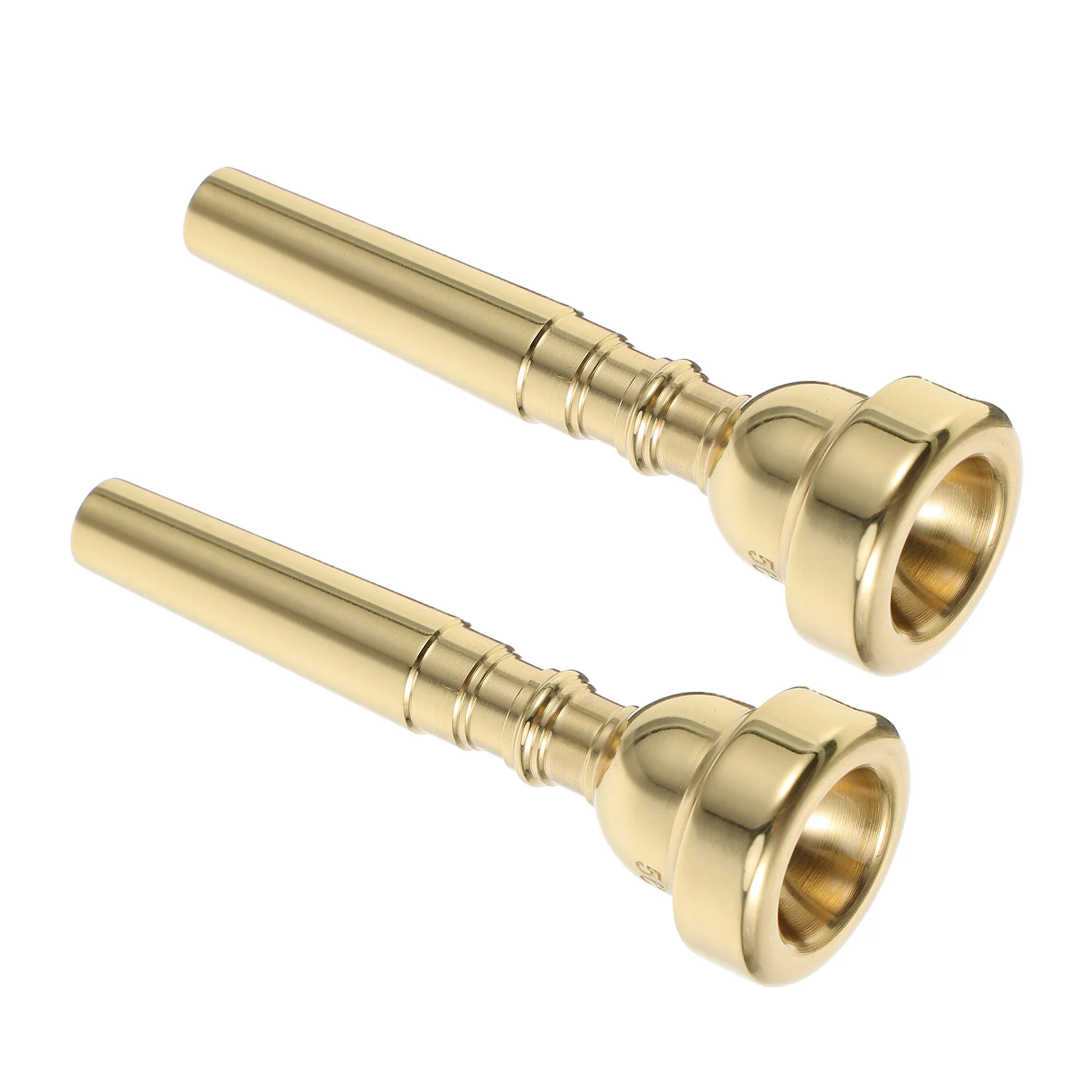 

2pcs Brass Trumpet Mouthpiece Gold Plated Metal Blow Horn Replacement for Student Instruments Universal Fit Durable Wear