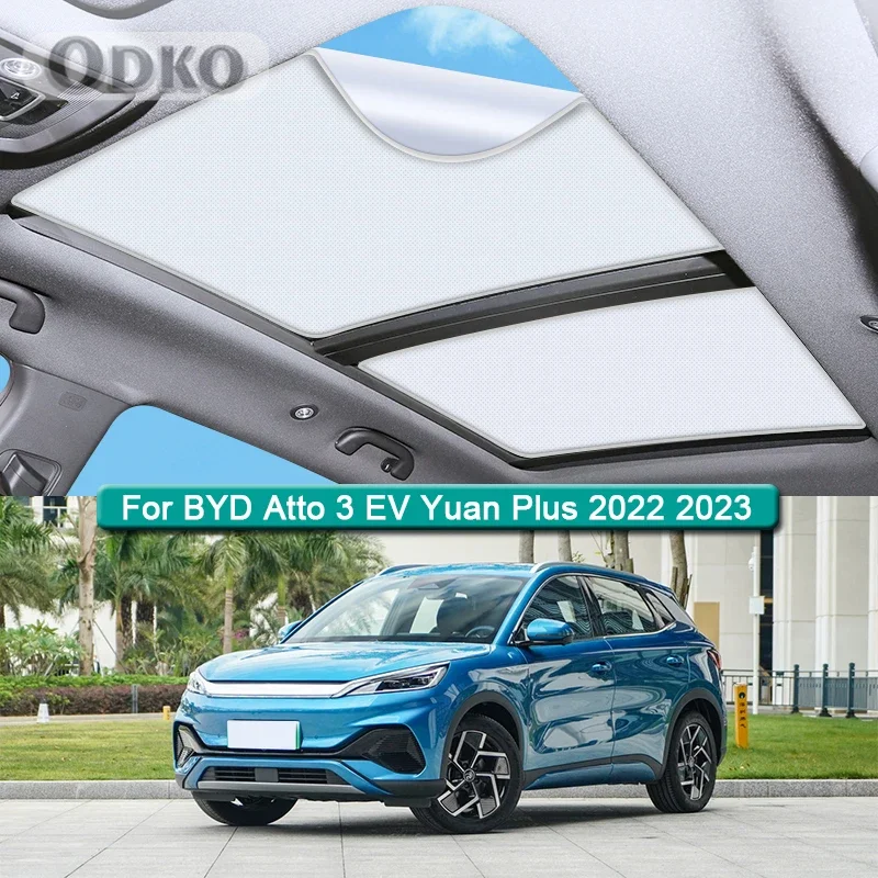 

Roof Sunshade For BYD Atto 3 EV Yuan Plus 2022 2023 Car Electrostatic Adsorption Sunroof Sunshade Skylight Blind Shading Sticker