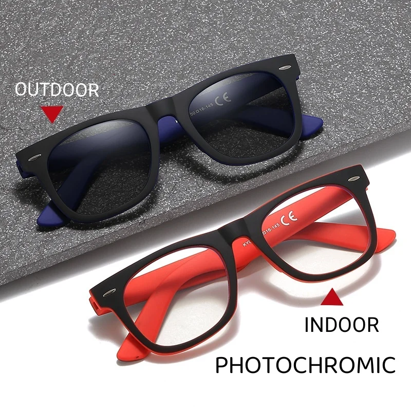 

Fashion Intelligent Photochromic Glasses Men Women Color Changing Reading Eyeglasses Unisex Square Frame Far Sight Eyeglasses