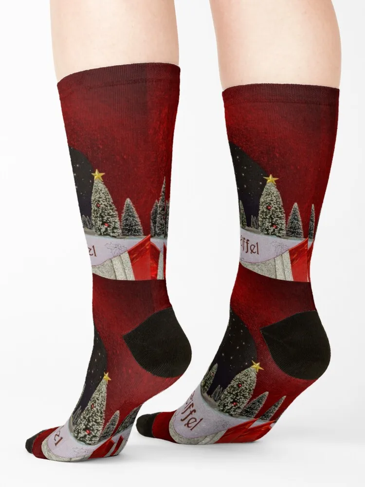 Christmas in Paris Socks men cotton high quality designer brand designer luxury Socks Women's Men's