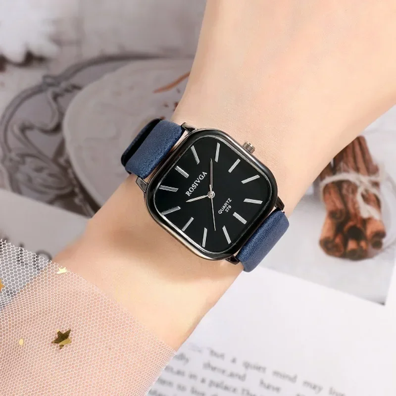 Brand Women Quartz Watch Leather Strap Korean Simple Square Dial Wristwatch Reloj Mujer Luxury Women Watches Dropshipping