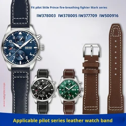 For Iwc IW378003 378005 377709 500916 Pilot Princekin Mark Wrist Band Men's Watchband 20mm 21mm soft Genuine Leather Watch Strap