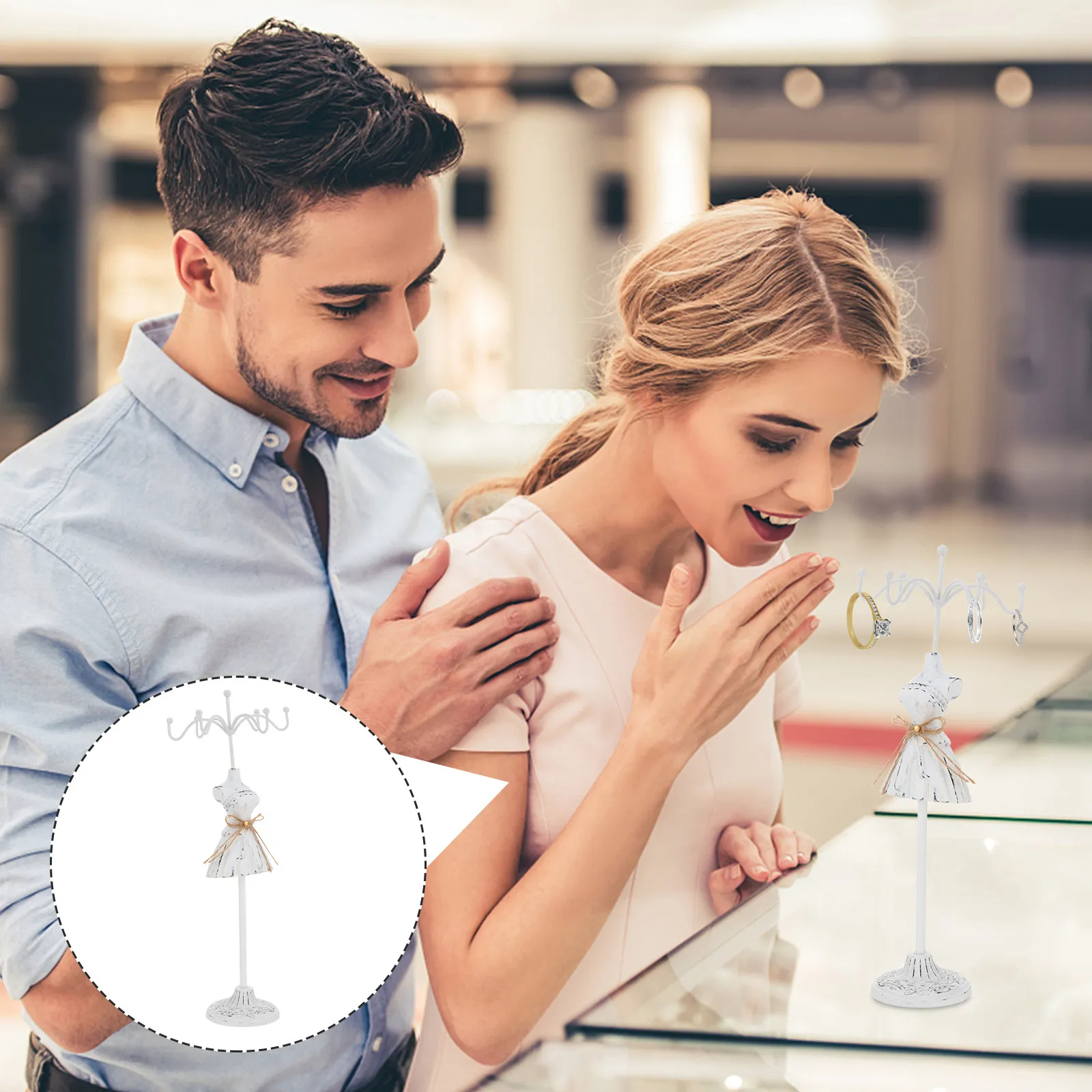 

1Pcs Vintage Rotating Jewelry Display Stand for Rings Necklaces Bracelets Earrings Organizer Storage Rack Gift for Women Girls