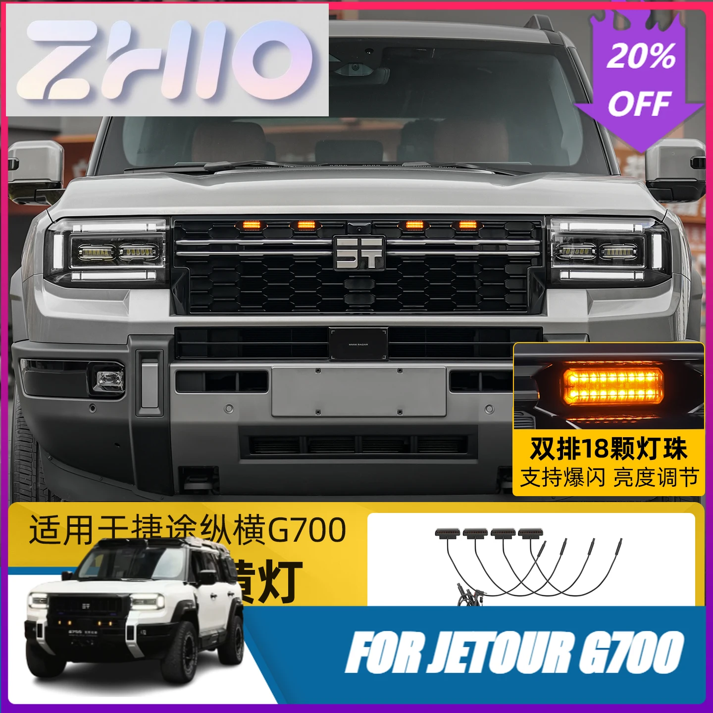 Fit Zhongwang small yellow lamp 1 to 4-18 lamp beads for Chery Jetour zongheng G700 2025 2026 accessories