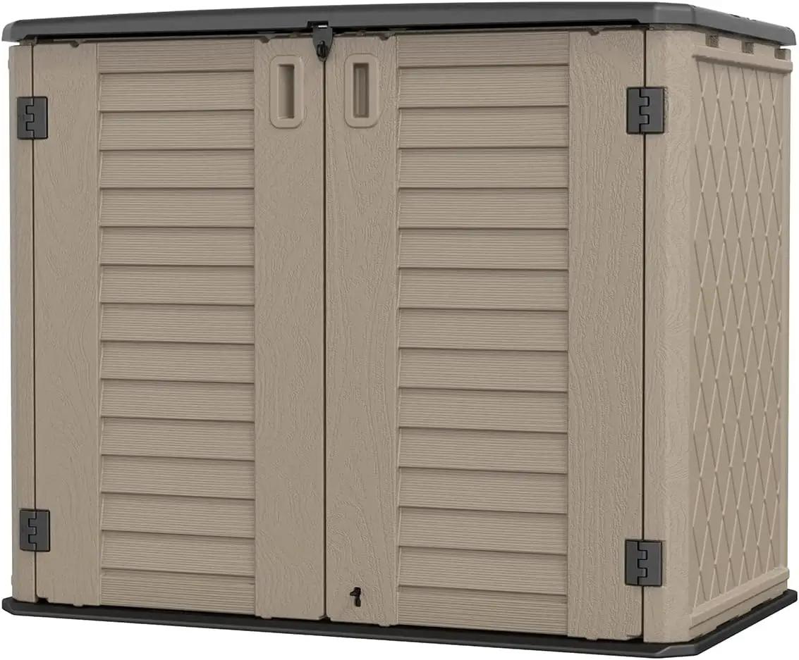 

Outdoor Storage Shed - Horizontal Storage Cabinet Waterproof for Garden, Patio, Backyard, Storage Box
