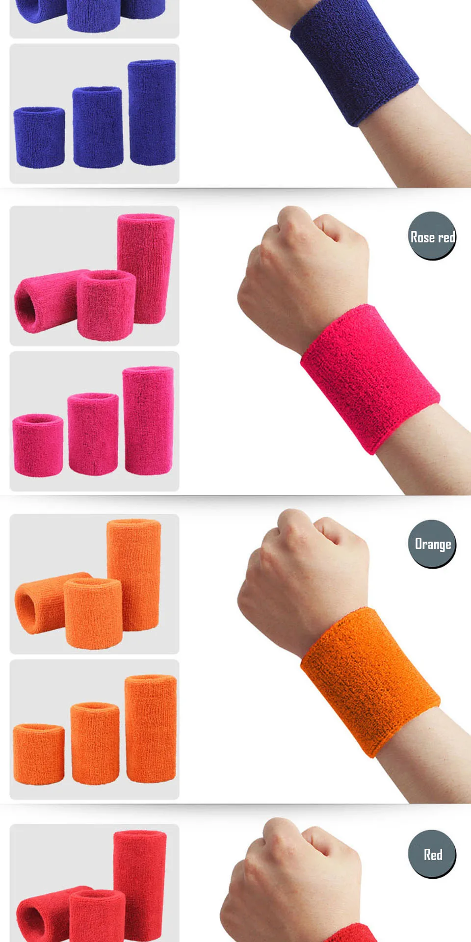 AOLIKES 1 Paar Handtuch Sportarmbänder Tennis Schweißbänder Handgelenkschutz für Basketball Volleyball Padel Fitness Schweißbänder Wrap – Detail 10