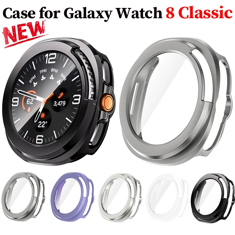 Capa amortecedora para Samsung Galaxy Watch 8 Classic 46mm, capa fina à prova de choque para Samsung Watch 8 Classic 46mm