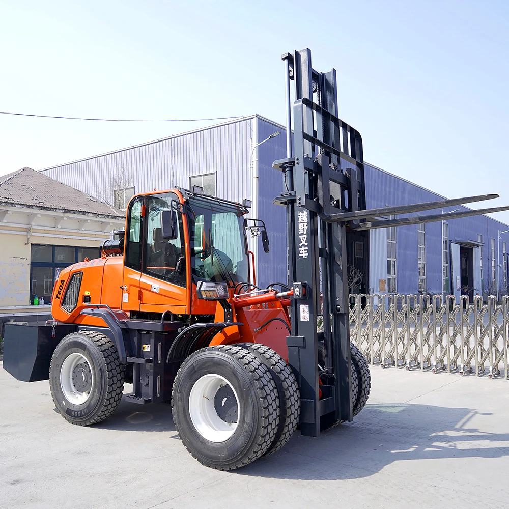 HWC-60 6ton All Terrain Forklift Customizable Diesel 4-Wheel Rough Terrain Forklift Hydraulic 4×4 Forklift China Sale