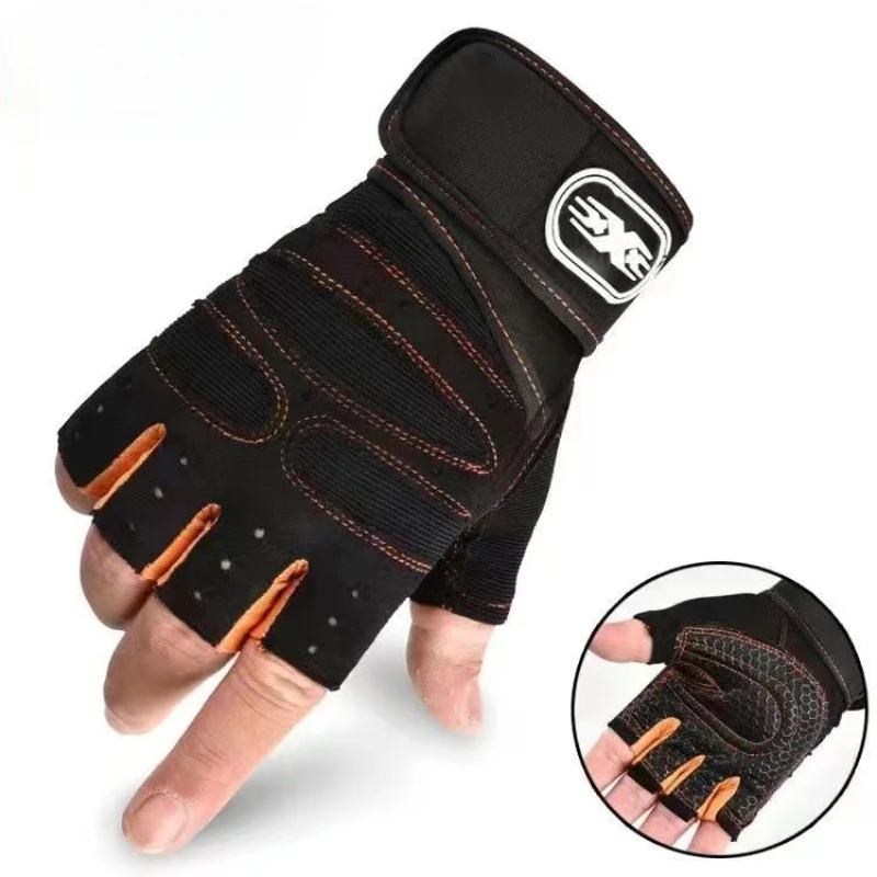 Dumbbell Gloves for Men Women Weightlifting Crossfit Bodybuilding Workout Sports Gym Training Gloves Non-slip Wrist Protector