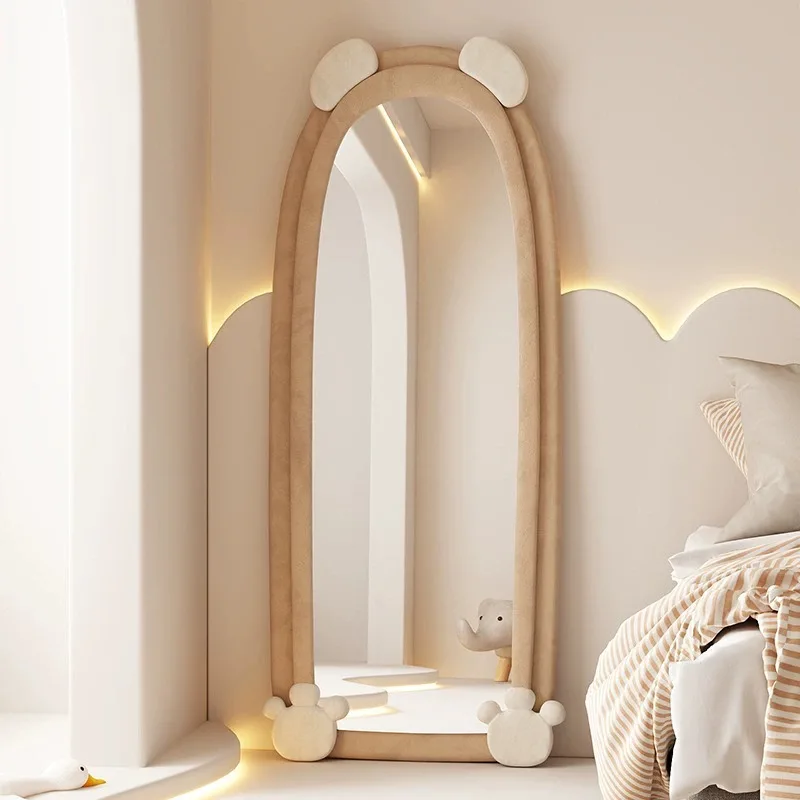 

Full-body mirror Cream wind full-length mirror bracket Living room clothing mirror wall-attached household