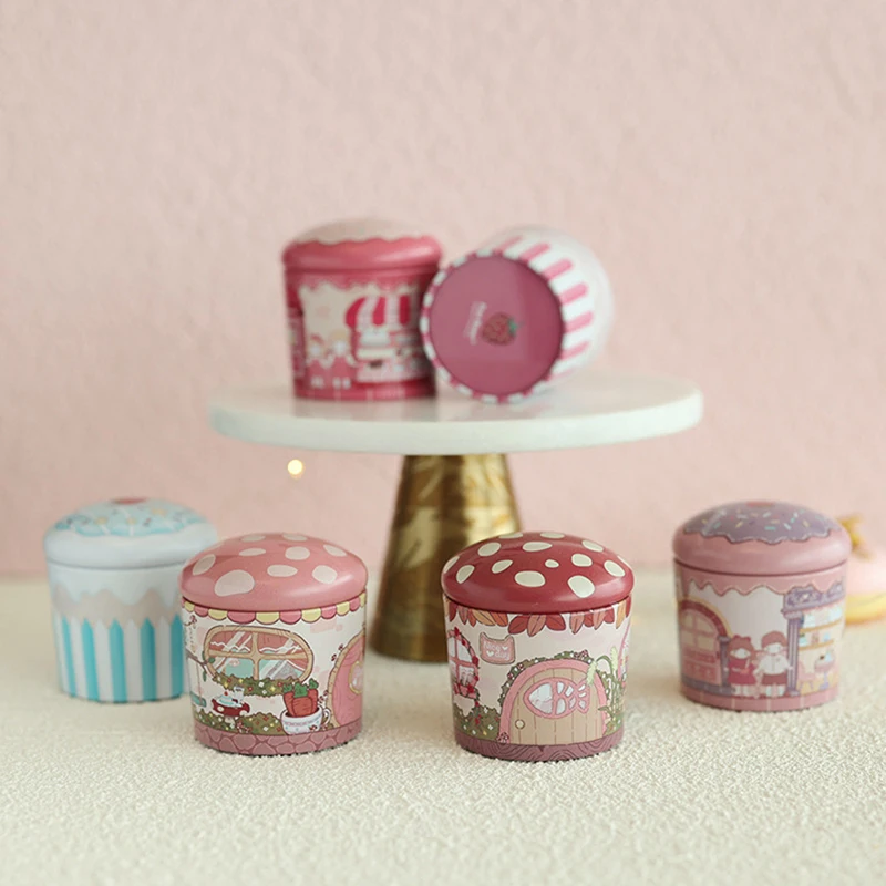 Drum-Shaped Candy Cookie Wedding Packaging Tin Box Small Metal Tea Storage Box