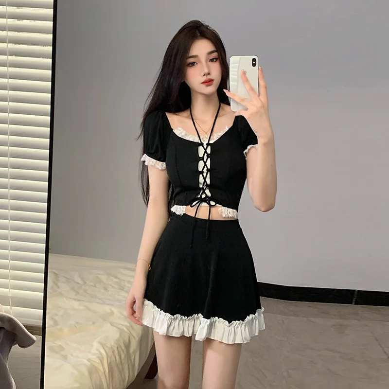 Instagram Style Women Two Piece Skirted Swimsuit Hot Spring Bathing Suit Slimming Tummy Control Fashion Beachwear view 3