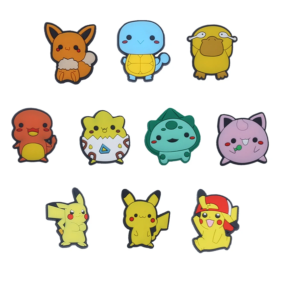 9-25pcs/set Pokemon Series ​for Cartoon Shoe Charms Accessories for Classic Clog Shoe Decoration Kids Gifts