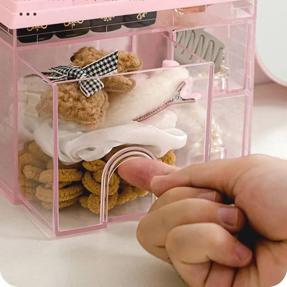 Transparent Desktop Storage Box Multiple Grids Visible Small House Pen Holder House Shape Detachable Stationery Storage Drawer