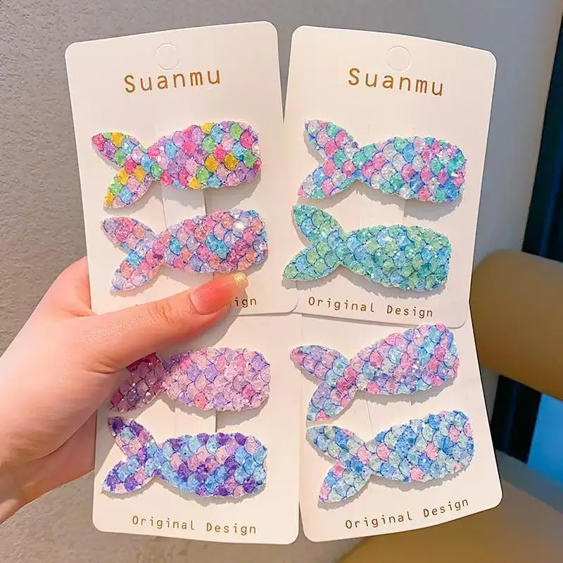 8 Stück/Set Pailletten-Meerjungfrau-Haarspangen für Kinder Mädchen Meerjungfrau-Geburtstagsparty-Deko Gastgeschenke Niedliche Prinzessinnen-Haaraccessoires – Detail 1