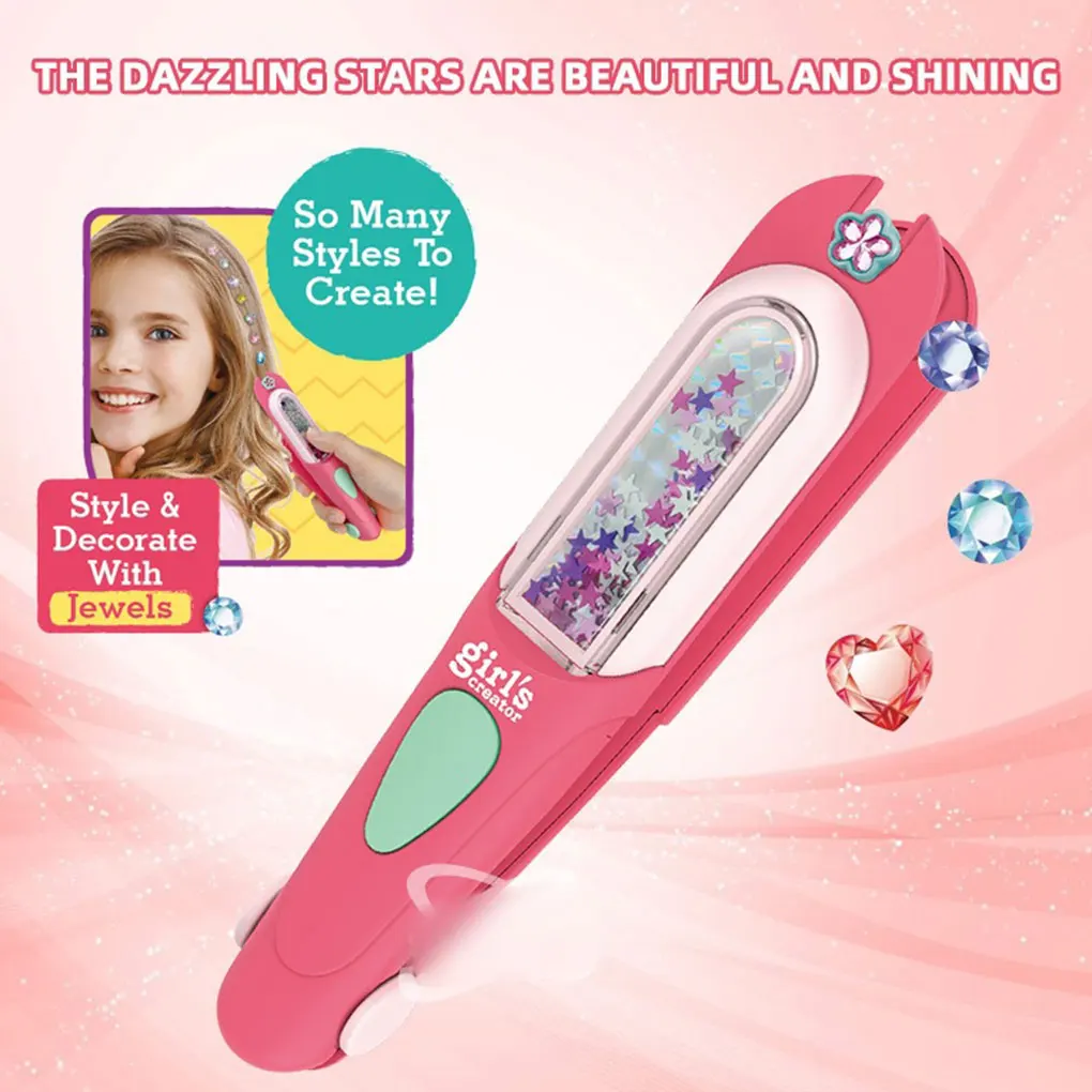 Tampon de pierres précieuses pour cheveux, bricolage, pour coiffure créative, amusant pour cadeaux, facile à simplement, appuyez sur légèrement sur les cheveux