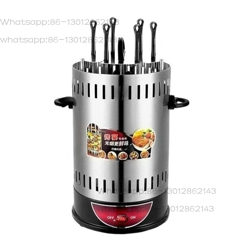 Household rotating lamb skewer machine, stainless steel timed barbecue machine, smoke-free electric grill